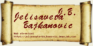 Jelisaveta Bajkanović vizit kartica